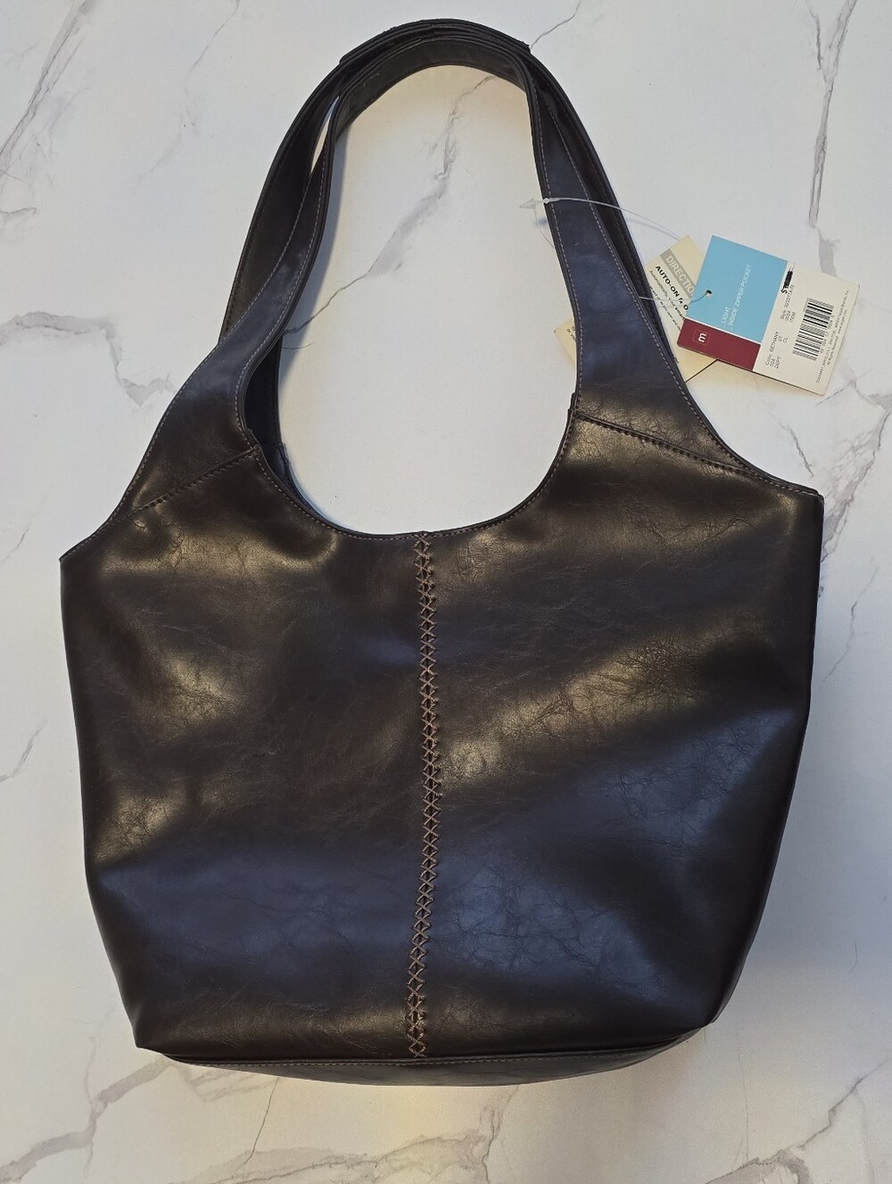 Vintage Merona Brown Tote Handbag Purse NWT Built-In Interior Light Y2K